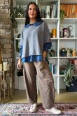 Sunday Morning 7/8 Barrel Pant Grey & Camel